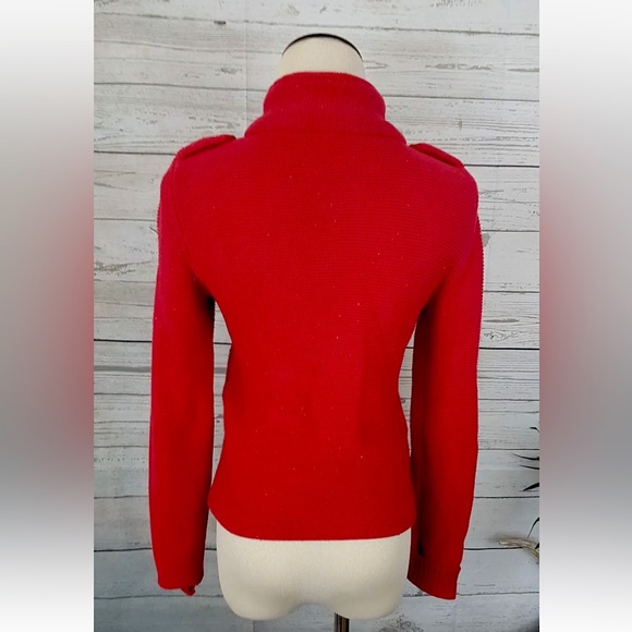 Sparkle and Fade Red Abstract Zipper Coat SZ Small - Picture 3 of 8